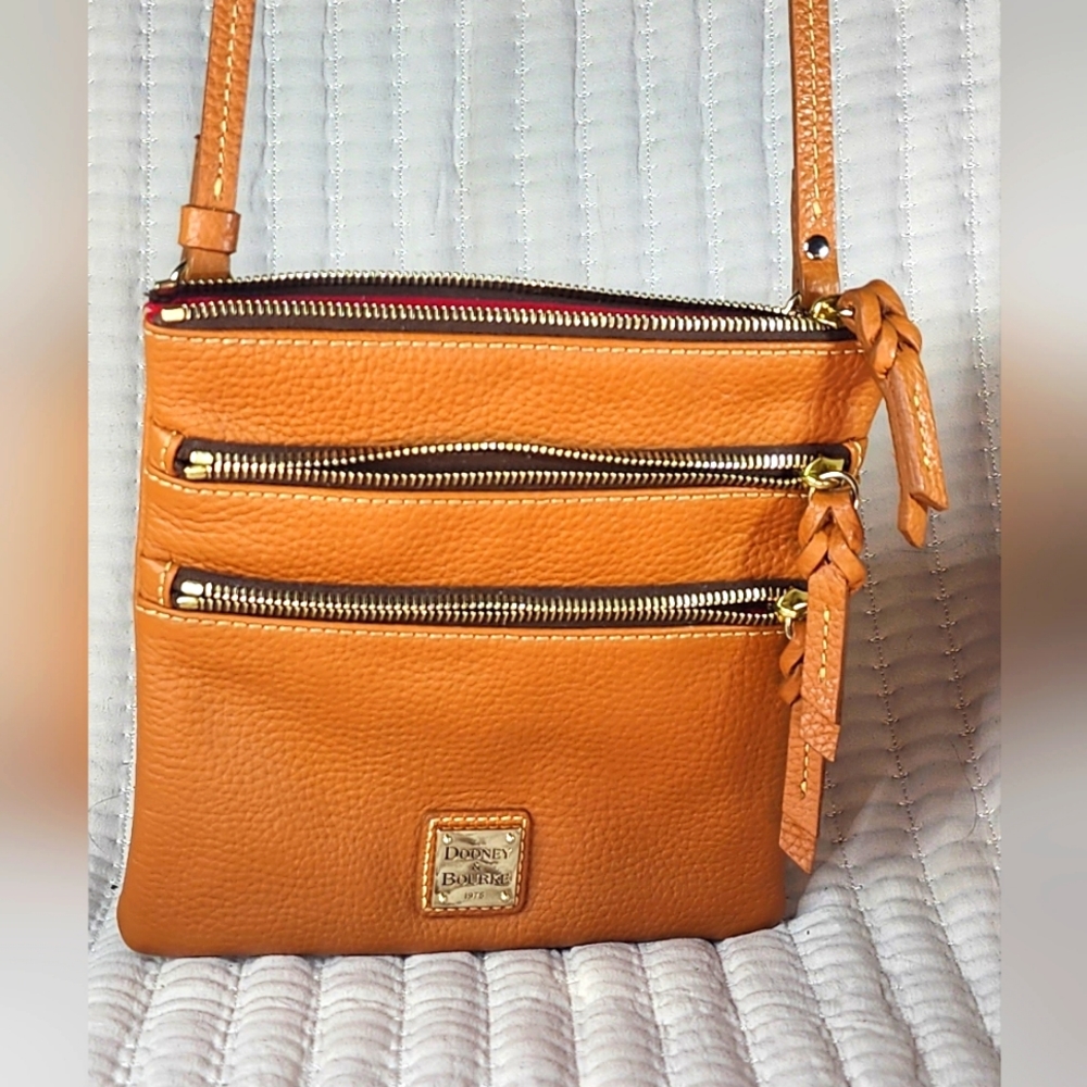 Dooney & Bourke Pebble Grain Triple Zip crossbody bag